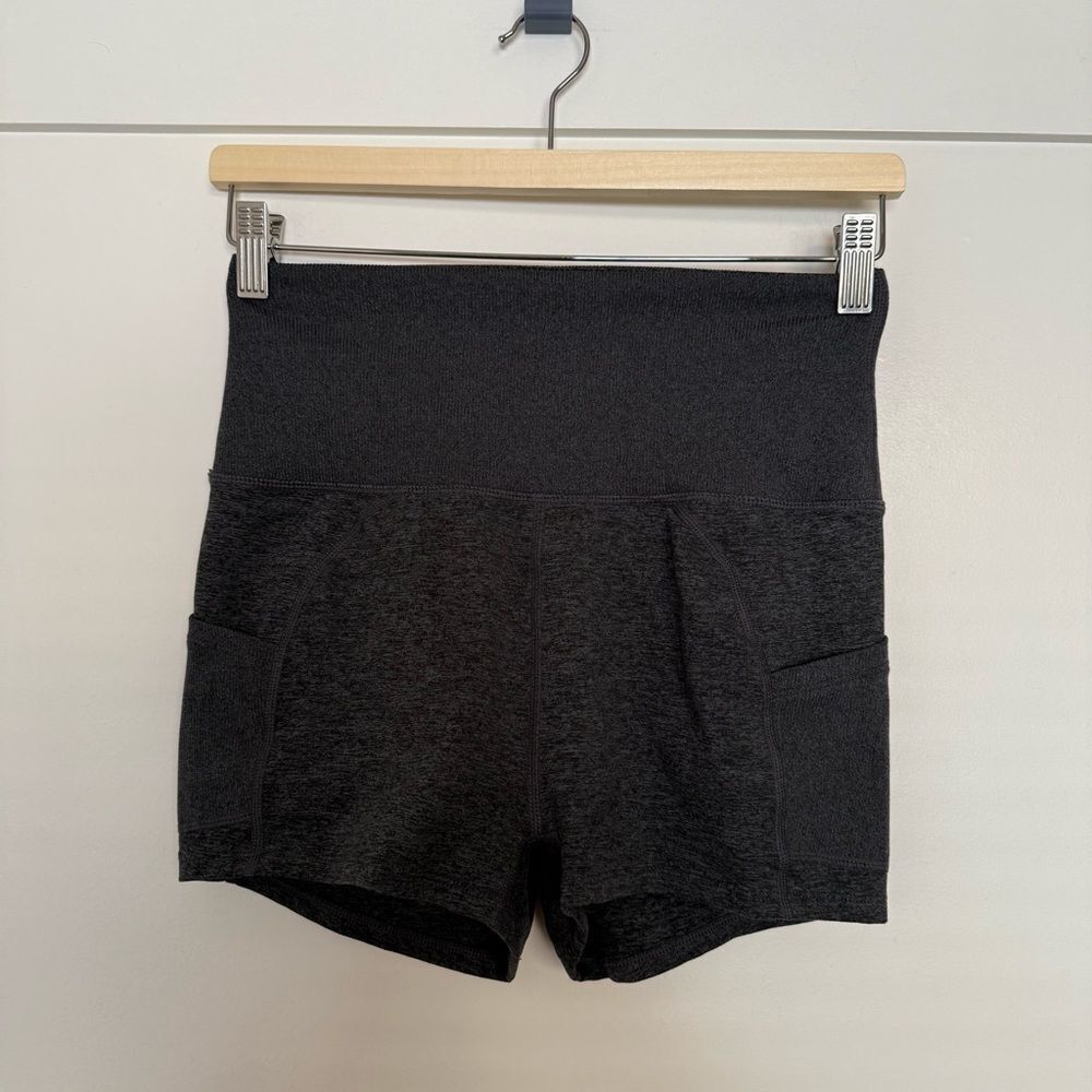 FP Movement Athletic Shorts 2'' Womens Sz M Gray High Rise Pockets Stretch Logo